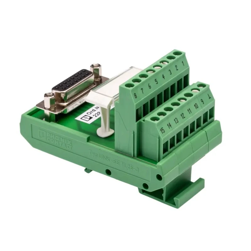 Phoenix Contact FLKM-D15 SUB/B Series 15-Contact Female Interface Module, D-Sub Connector, DIN Rail, 2.5A 2281199