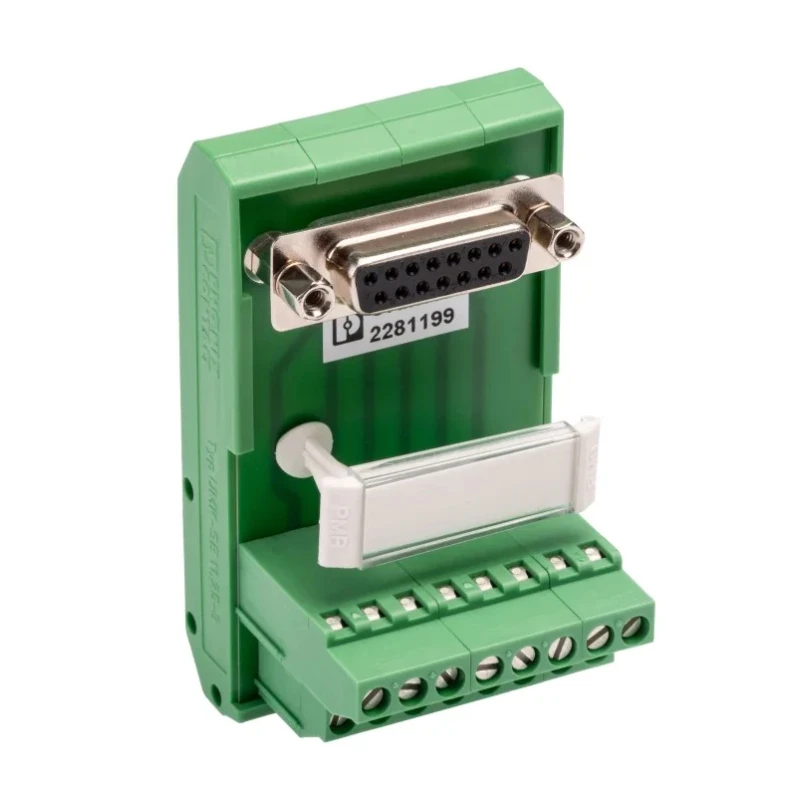 Phoenix Contact FLKM-D15 SUB/B Series 15-Contact Female Interface Module, D-Sub Connector, DIN Rail, 2.5A 2281199