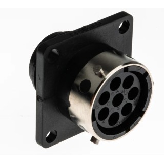 ITT Cannon Circular Connector 8 Contacts, Flange, Plug, Female, IP40 UTG0128S
