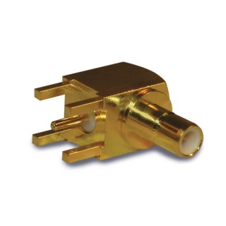 Amphenol RF PCB SMB Coaxial Connector Female, 50 Ω, Right Angle, Gold-Plated Body, Solder Termination 142146