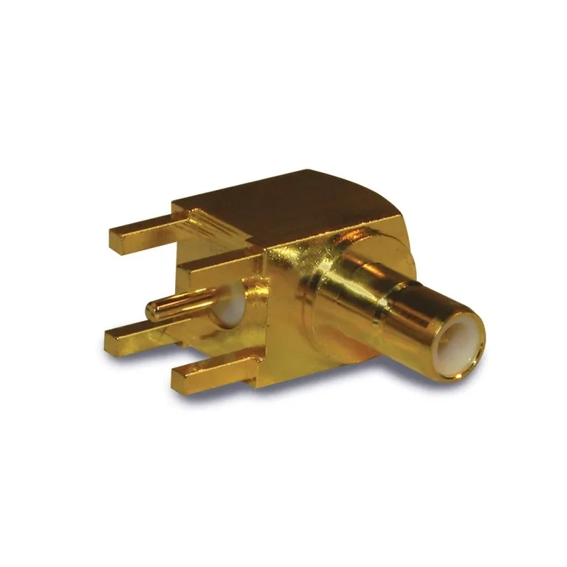 Amphenol RF PCB SMB Coaxial Connector Female, 50 Ω, Right Angle, Gold-Plated Body, Solder Termination 142146