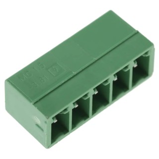 Phoenix Contact MC 1.5/5-G-3.81 Series Pluggable Terminal Block, 5-Contact, 3.81 mm Pitch, 1 Row, Male, 8A, 300V 1803303