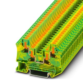 Phoenix Contact PTV Series Earth Terminal Block 0.2–6 mm², 1-Level, Push-in, Green Yellow, ATEX IECEx 1088736