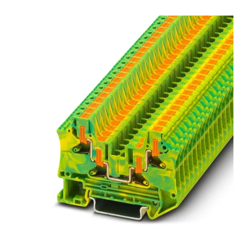 Phoenix Contact PTV Series Earth Terminal Block 0.2–6 mm², 1-Level, Push-in, Green Yellow, ATEX IECEx 1088736