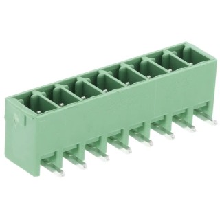 Phoenix Contact MC 1.5/ 8-G-3.81 Series Pluggable Terminal Block, 8-Contact, 3.81 mm Pitch, Right Angle, 1803332