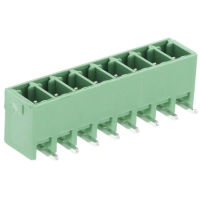 Phoenix Contact MC 1.5/ 8-G-3.81 Series Pluggable Terminal Block, 8-Contact, 3.81 mm Pitch, Right Angle, 1803332