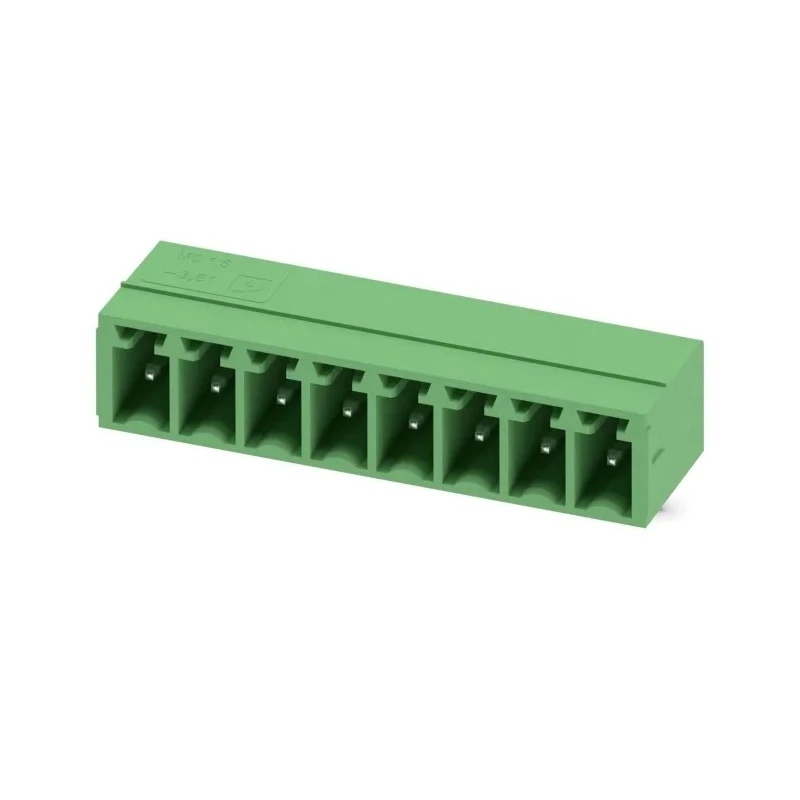 Phoenix Contact MC 1.5/ 8-G-3.81 Series Pluggable Terminal Block, 8-Contact, 3.81 mm Pitch, Right Angle, 1803332