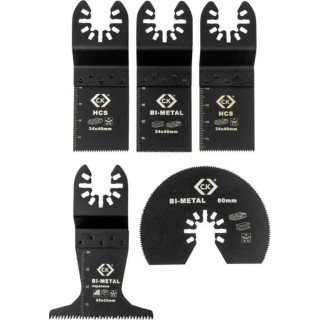 CK Multitool Blade Set, 5 Pieces, Compatible with Bosch Multi X, Dremel Multi Max, Fein, Milwaukee, Craftsman, Ridgid T0870