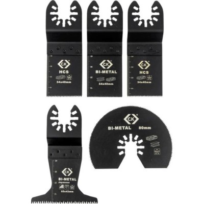 CK Multitool Blade Set, 5 Pieces, Compatible with Bosch Multi X, Dremel Multi Max, Fein, Milwaukee, Craftsman, Ridgid T0870