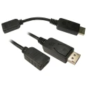 RS PRO DisplayPort to HDMI Adapter, Male DisplayPort to Female HDMI, 150mm, Black 220-6490
