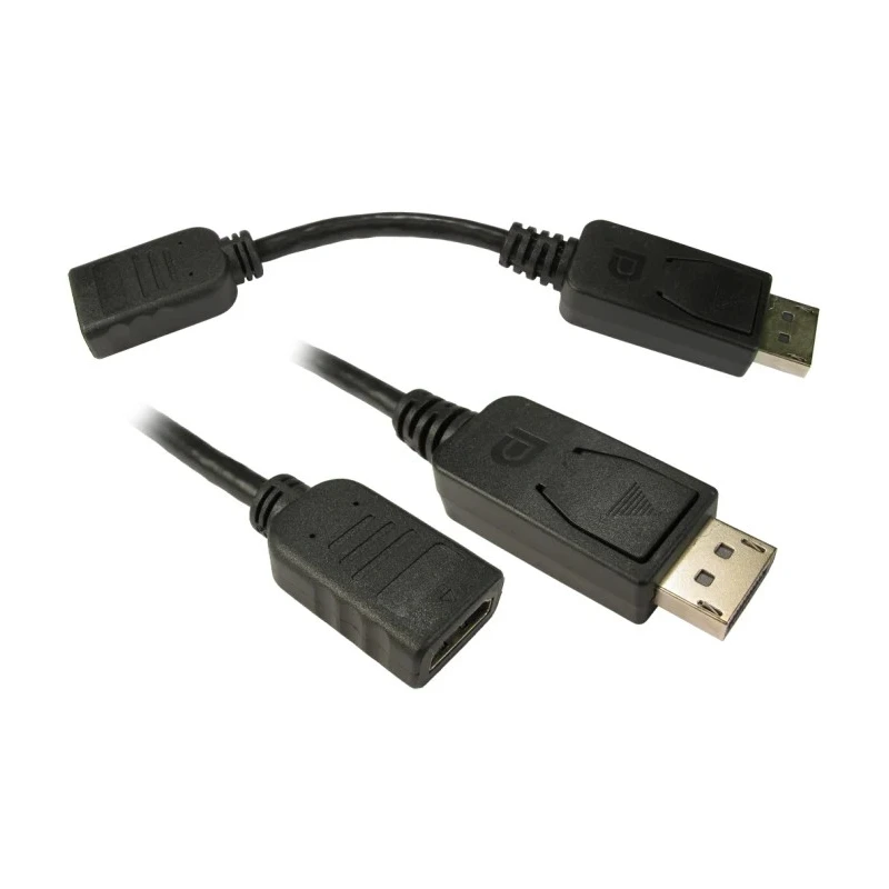 RS PRO DisplayPort to HDMI Adapter, Male DisplayPort to Female HDMI, 150mm, Black 220-6490