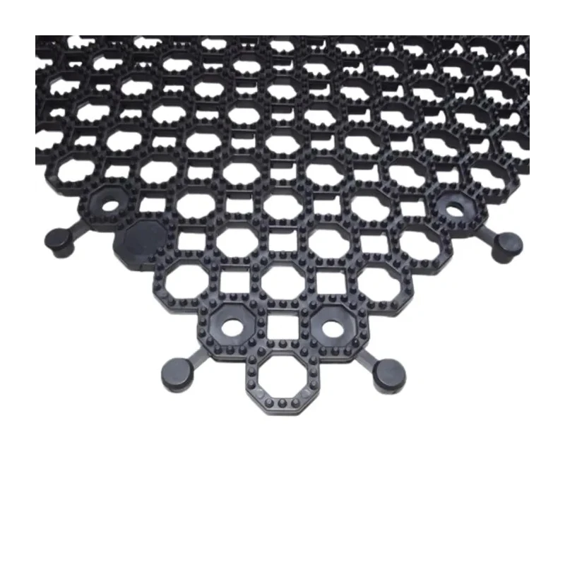 RS PRO Black Anti-Slip Tile Polyvinyl Chloride Interlocking Holes Finish 500 mm x 500 mm x 16 mm 221-7912