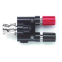 Pomona Black Male Test Connector Adapter, Brass Contacts, Nickel Plated, BNC to Binding Post 1296