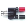 Pomona Black Male Test Connector Adapter, Brass Contacts, Nickel Plated, BNC to Binding Post 1296
