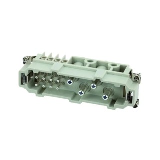 Amphenol Industrial Heavy Duty Power Connector Insert, Male, 12 Contacts, 80A, 400V, Heavy Mate C146 C146 10A012 100 13