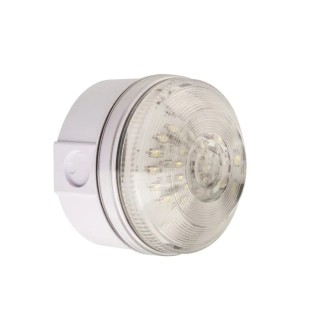 Moflash White LED Beacon, Steady/Flashing Surface Mount, LED195-02WH-05, 280V AC/DC, LED Bulb, IP65