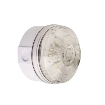 Moflash White LED Beacon, Steady/Flashing Surface Mount, LED195-02WH-05, 280V AC/DC, LED Bulb, IP65