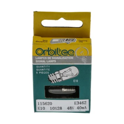 Orbitec E10 Indicator Light Clear 48V 40mA, 1000 h 115620/E3462