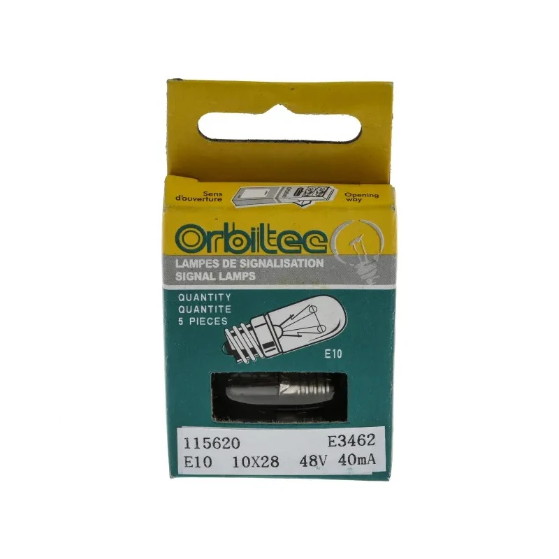 Orbitec E10 Indicator Light Clear 48V 40mA, 1000 h 115620/E3462