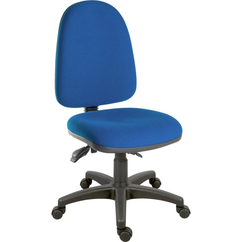 RS PRO Blue Fabric Lab Chair, Adjustable Height, Wheeled, 120 kg Weight Capacity 221-6331