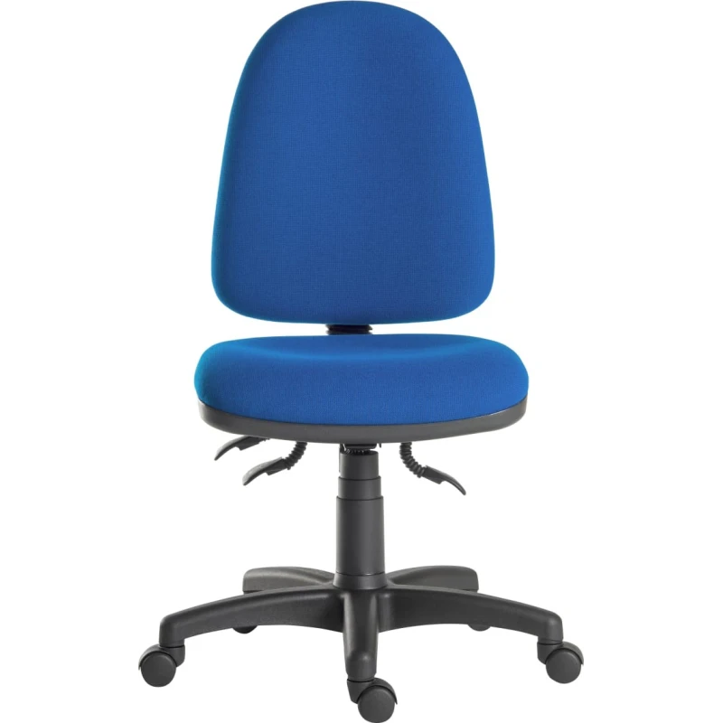 RS PRO Blue Fabric Lab Chair, Adjustable Height, Wheeled, 120 kg Weight Capacity 221-6331