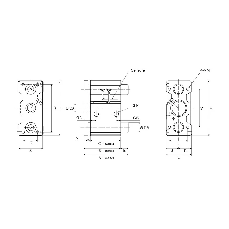 SMC Pneumatic Guided Cylinder 12mm Bore, MGQ Series, Double Acting, 20mm Stroke MGQM12-20