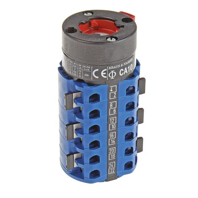 Kraus & Naimer Cam Switch 3 Positions, 6 Poles, 60° Throw, 20A, Screw Terminal, IP42/IP65, 690V CA10.A362/GBA001.*FT