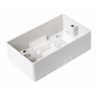MK Electric Logic Plus White Gloss Back Box, BS, IP20, 2 Gangs, 87x87x40 mm K2172 WHI