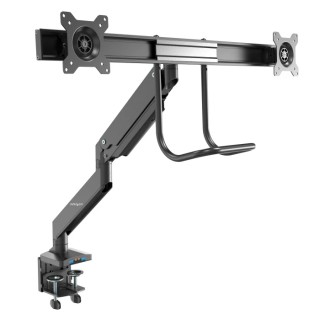 StarTech.com Desk Mount Black Monitor Arm, VESA 75x75/100x100, 8kg Load Capacity ARMSLIMDUAL2USB3
