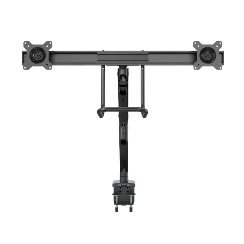 StarTech.com Desk Mount Black Monitor Arm, VESA 75x75/100x100, 8kg Load Capacity ARMSLIMDUAL2USB3