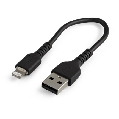 StarTech.com USB 2.0 Male Type A to Male Lightning Cable, 150 mm, Black RUSBLTMM15CMB