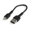 StarTech.com USB 2.0 Male Type A to Male Lightning Cable, 150 mm, Black RUSBLTMM15CMB