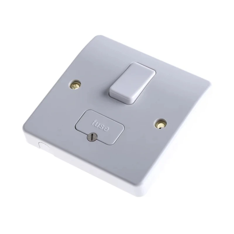 MK Electric Logic Plus 13A 1 Gang Switched Fused Spur White, Surface or Flush Mount, High Grade Thermoset, 250V AC K330 WHI