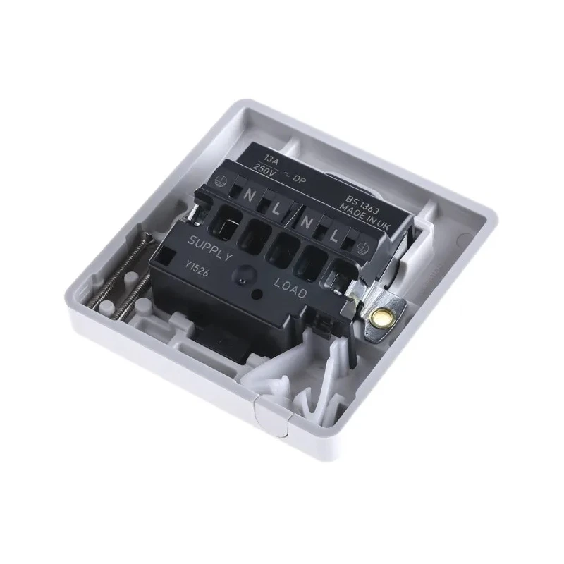 MK Electric Logic Plus 13A 1 Gang Switched Fused Spur White, Surface or Flush Mount, High Grade Thermoset, 250V AC K330 WHI