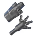 TE Connectivity Y Joint Heat Shrink Boot, Black Elastomer, 19.3 mm Max Inside Diameter, 4 Breakouts, 562A032-25-0