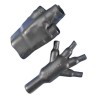 TE Connectivity Y Joint Heat Shrink Boot, Black Elastomer, 19.3 mm Max Inside Diameter, 4 Breakouts, 562A032-25-0