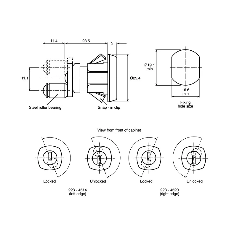 Euro-Locks a Lowe & Fletcher group Company Euro-Locks Steel Multi-Drawer Lock, Key Unlock, Chrome Finish, 23.5 mm 1346042