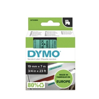 Dymo Black on Green Label Printer Tape, 7 m Length, 19 mm Width S0720890
