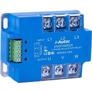 i-Autoc KSQF Series Solid State Relay 80A, Panel Mount, 530V AC Load, 32V Control KSQF480D80