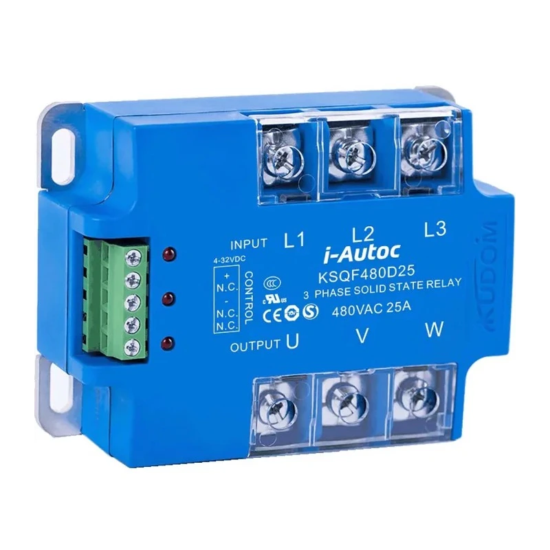 i-Autoc KSQF Series Solid State Relay 80A, Panel Mount, 530V AC Load, 32V Control KSQF480D80
