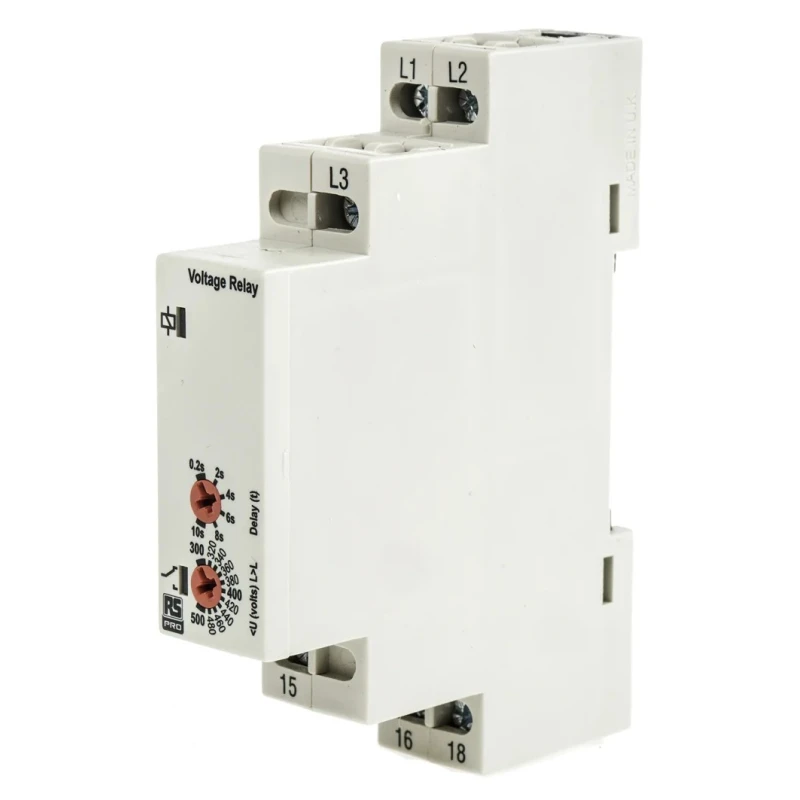 RS PRO Monitoring Relay 3 Phase 280/520 V AC Monitor Range SPDT DIN Rail 8A 102-6136