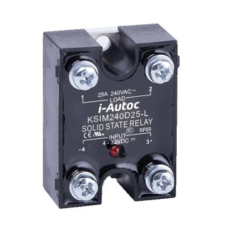 i-Autoc KSIM380D25-L Solid State Relay, Single Phase, 25A Load, Panel Mount, 440V AC Load, 32V DC Control