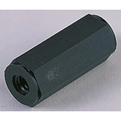 Essentra Threaded Standoff, M4 Female/Female, Hex Nylon, 25 mm Length, 8 mm Hex, HTSN-M4-25-8-1