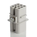 EPIC Heavy Duty Power Connector Insert, HD Series, Panel Mount, 10A, Female, 7 Contacts, Silver-Plated Copper 11250515