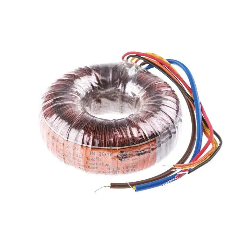 Nuvotem Talema Toroidal Transformer 80 VA, 230 V AC Primary, 2 x 25 V AC Secondary, 2 Outputs, Copper 0080P1-2-025