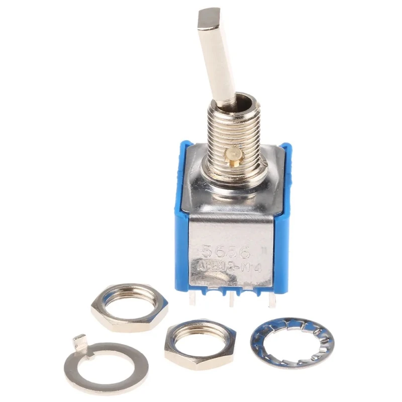 APEM Toggle Switch Panel Mount On-On 3PDT Solder Terminal 30V DC 250V AC 5656A9
