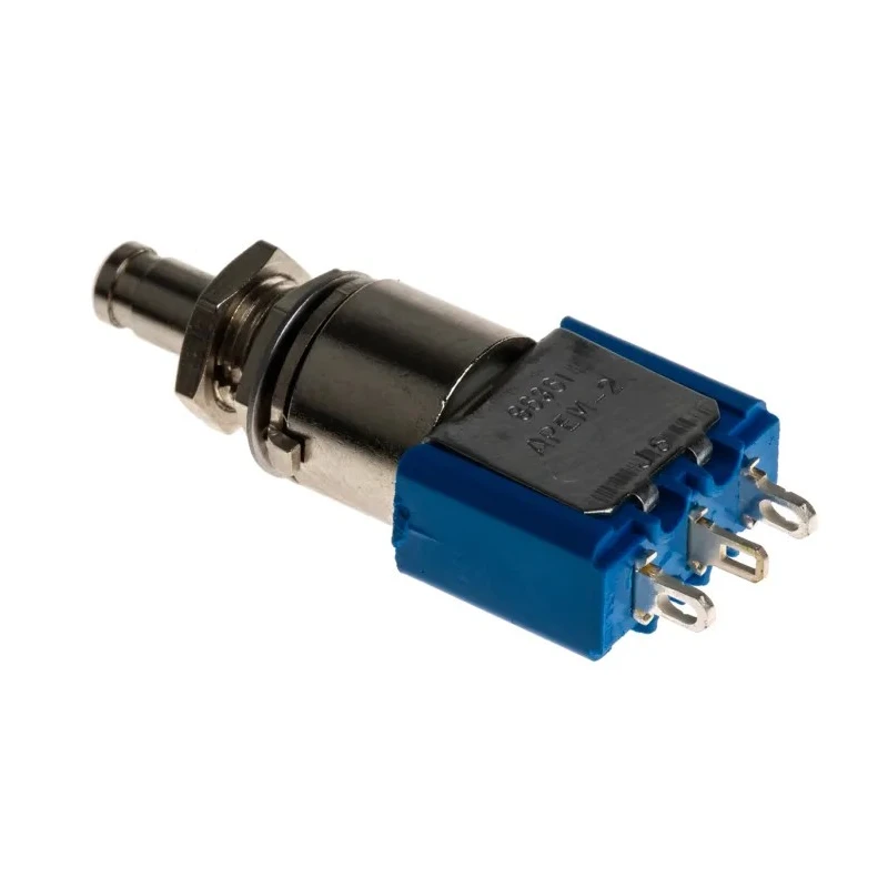 APEM 8000 Series Miniature Push Button Switch Latching Panel Mount SPDT 30V DC 125V AC Silver Actuator 8636A