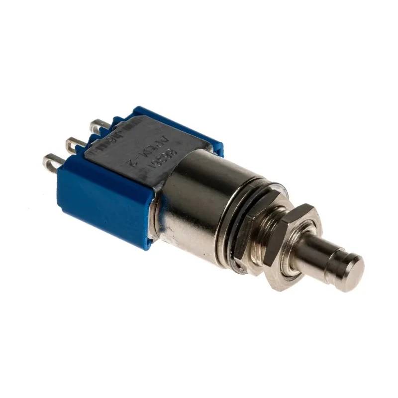 APEM 8000 Series Miniature Push Button Switch Latching Panel Mount SPDT 30V DC 125V AC Silver Actuator 8636A