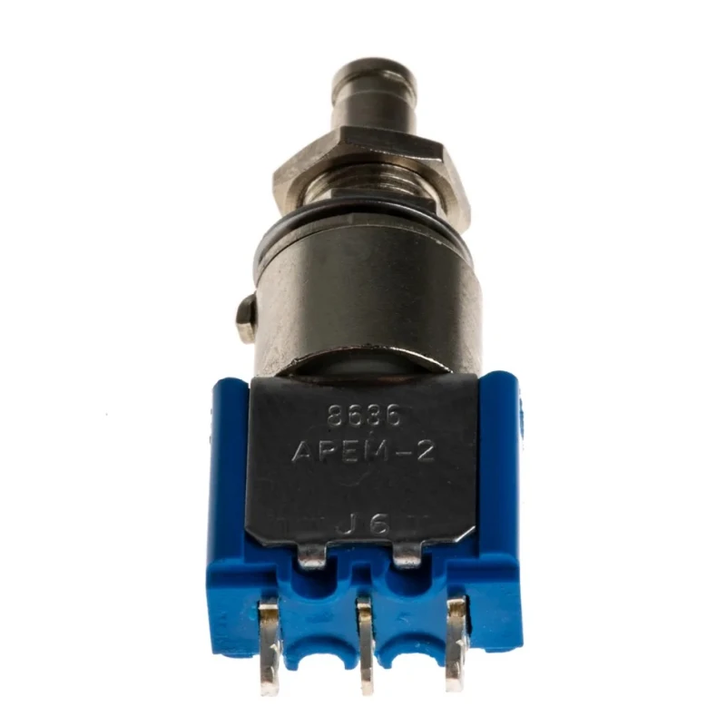 APEM 8000 Series Miniature Push Button Switch Latching Panel Mount SPDT 30V DC 125V AC Silver Actuator 8636A