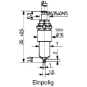 APEM 8000 Series Miniature Push Button Switch Latching Panel Mount SPDT 30V DC 125V AC Silver Actuator 8636A